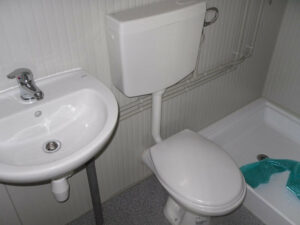 box bagno cabina prefabbricata wc lavabo 4 metri