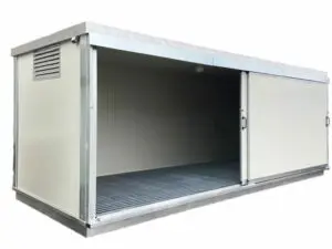 box prefabbricato con vasca di raccolta coibentato 700 x 240 h 240
