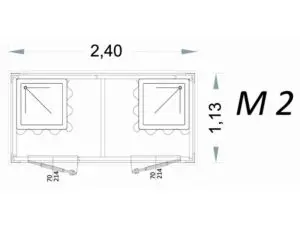 cabina prefabbricata modello c2 240x113x215h m2