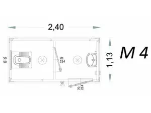 cabina prefabbricata modello c2 240x113x215h m4