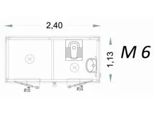 cabina prefabbricata modello c2 240x113x215h m6