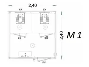 cabina prefabbricata modello c3 240x240x215h m1