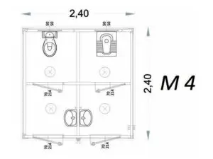 cabina prefabbricata modello c3 240x240x215h m4