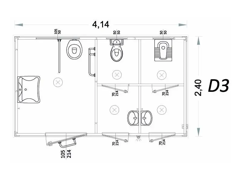 Bagno chimico per disabili - 4 metri - D3 prezzo, noleggio e usati