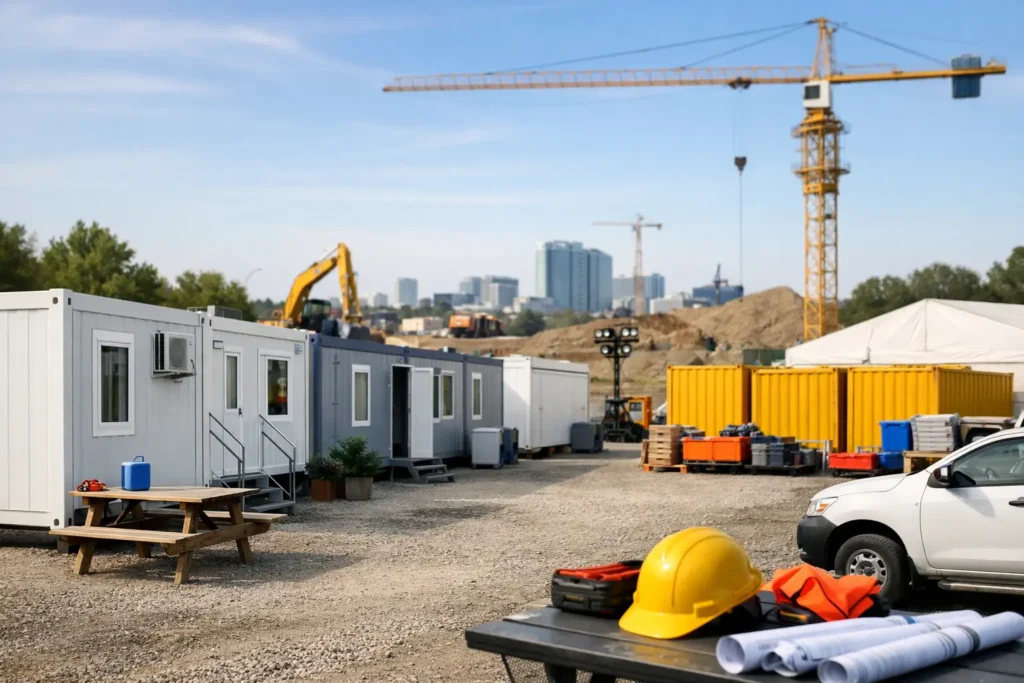 Esempio di campo base per cantiere efficiente
