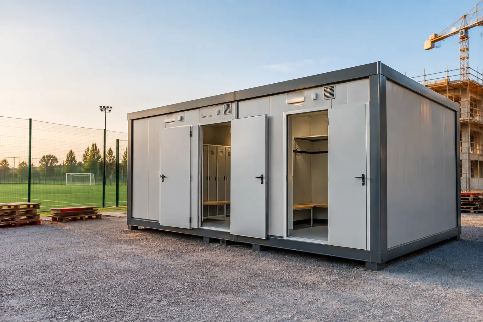 Spogliatoi sportivi modulari per impianti e cantieri